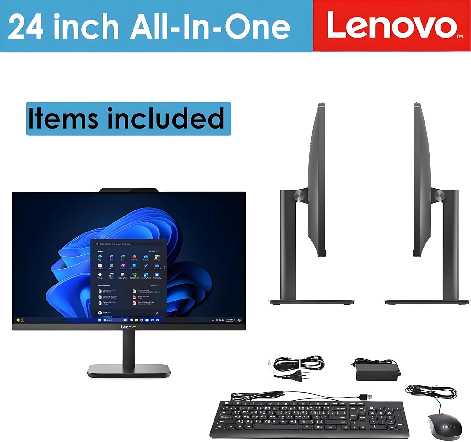 Lenovo 23.8" FHD All-in-One Desktop Computer for Home & Business